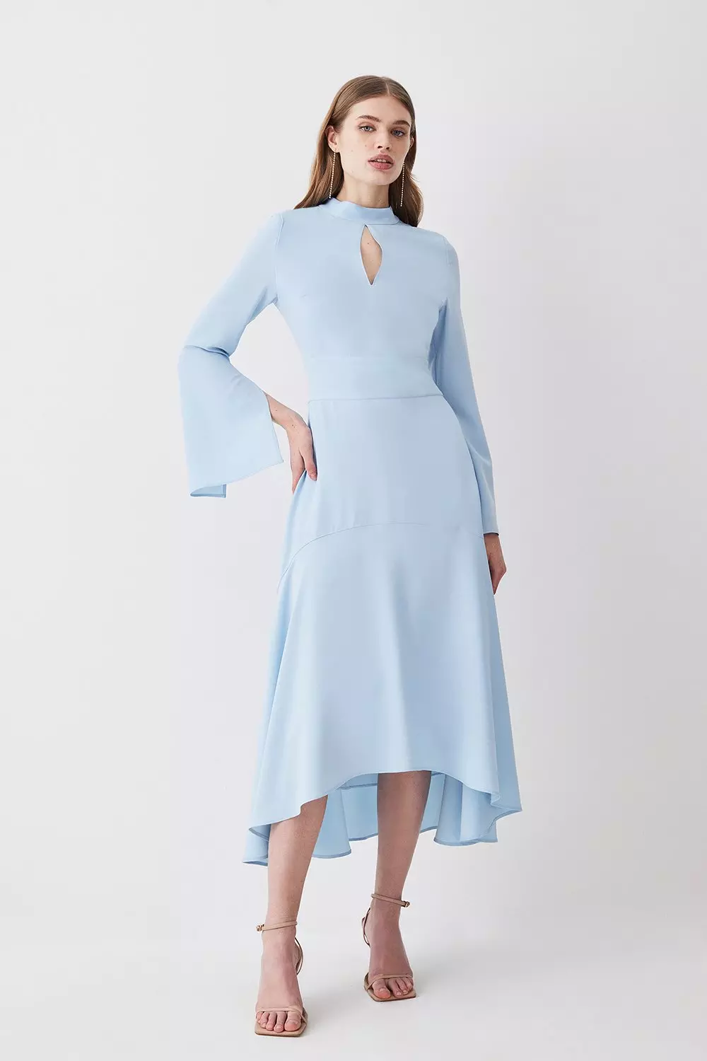 Long sleeve pale blue dress hotsell